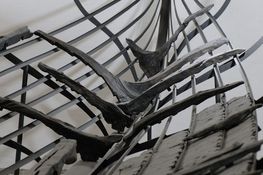Et originalt skuldelevskiv, som det er udstillet i vikingeskibshallen 