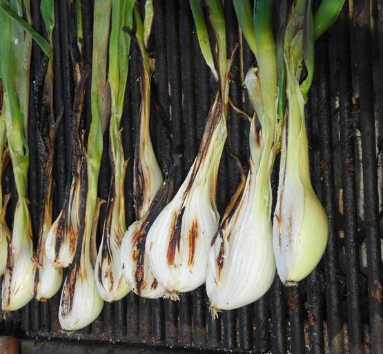 Grilled, fresh onions from the island.