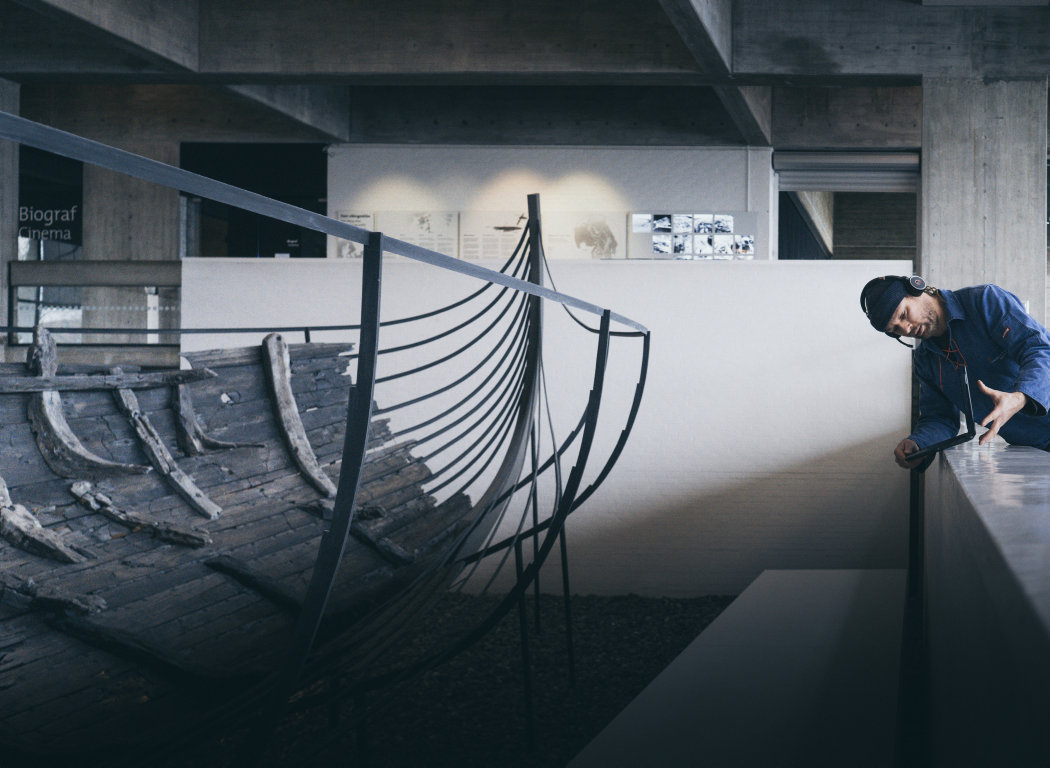 Vikingeskibsmuseet tilbyder online undervisningsforløb - 'live' fra museet - til grundskoler. Forløbene tilrettes alt efter fag og niveau, og undervisningen foregår via Microsoft Teams. Foto: Jacob N. Andreassen