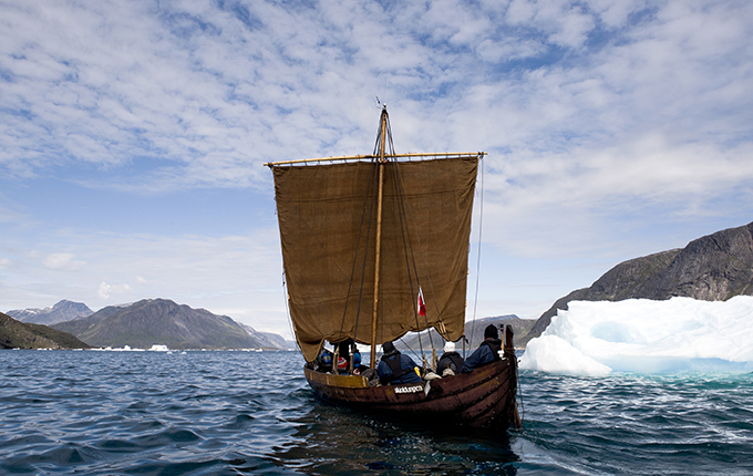 Skjoldungen ved Qaqortoq, Sydvestgrønland 2016. Foto: John Rasmussen, Narsaq Foto / Copyright: Vikingeskibsmuseet i Roskilde