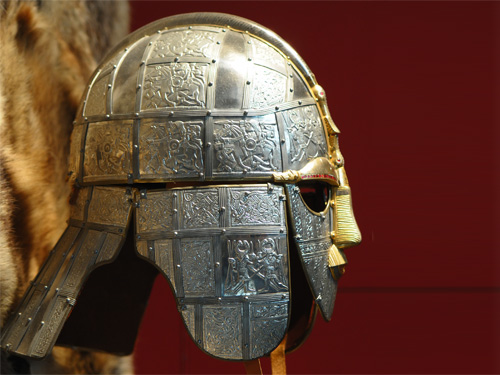 A copy of the warrior king’s helmet. Photo: Werner Karrasch