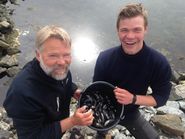 On the hunt for mussels at low tide. There’s great hospitality to be found at Polar Oil. Pictures are from Skjoldungen’s Facebook page.
