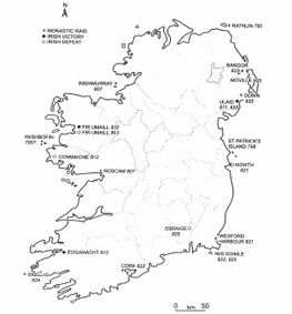 Vikingernes plyndringer i Irland 795-825.