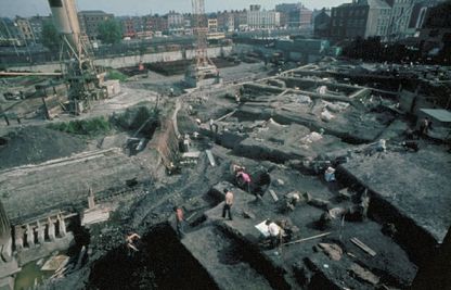 Udgravning ved Wood Quay. Foto National Museum of Ireland