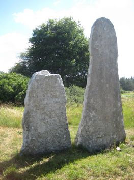 Billedstenene ved Ånge - vi er sikre på at det er et vikingeskib med et gigantisk råsejl, der er hugget ind i den ene af dem ;-)
