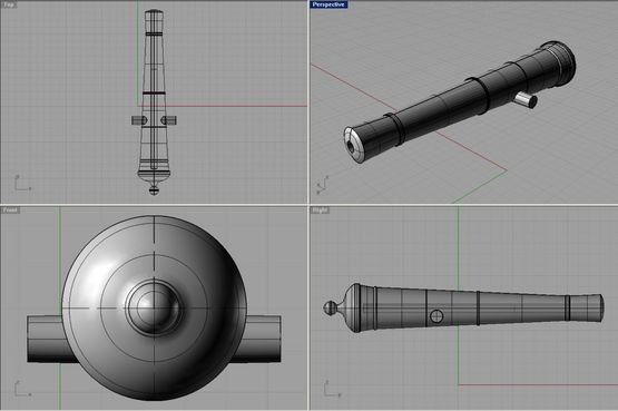 3D-model af 'Kanon 1' - den, der kan ses i videoklippet. 'Kanon 1' er 2,48 meter lang og har en kaliber på mindst 6 pund. Grafik: Frederik Hyttel, Vikingeskibsmuseet. 3D-model af 'Kanon 1' - den, der kan ses i videoklippet. 'Kanon 1' er 2,48 meter lang og har en kaliber på mindst 6 pund. Grafik: Frederik Hyttel, Vikingeskibsmuseet.
