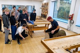 Vikingeskibsmuseet underviser på HTX i Roskilde.  Foto: Rasmus Højstrup Nielsen
