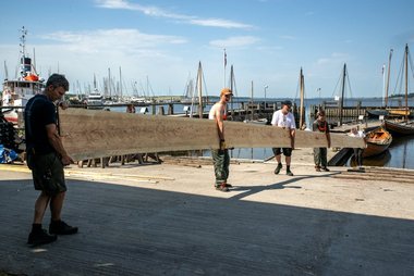 Rekonstruktion af Skuldelev 5, byggeprojekt på Vikingeskibsmuseets bådeværft