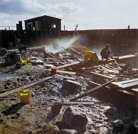 Excavation Skuldelev ships. Viking Ship Museum