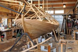 . Åledrivkvasen Tumleren bygges på Vikingeskibsmuseets bådeværft, 2009
