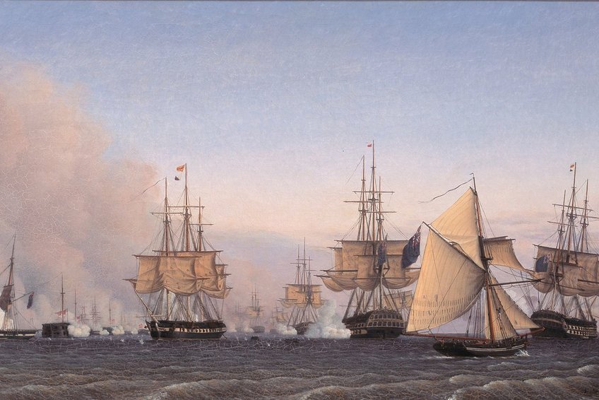 Slaget på Rheden den 2. april 1801 af Emil Normann. Datering: 1828 – 1832. Public Domain. SMK.