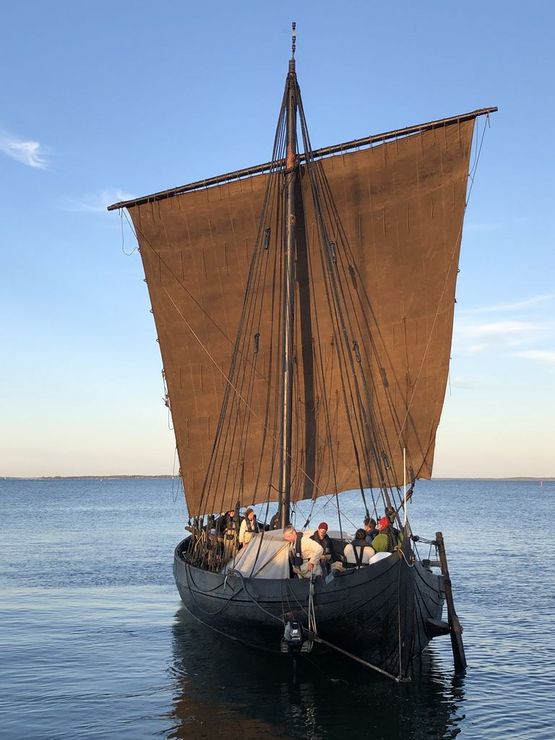 Ottar was built at the Viking Ship Museum in Roskilde in 2000 and this year's voyage was planned to go to Norway. The ship made it to s Marstrand from where they unfortunately returned before time. Photo: Annette Olesen