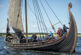 Testsejlads af skibet Saga Oseberg på Roskilde Fjord.