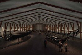 Visualisering af udstillinger i Skrinet. Copyright: Vikingeskibsmuseet i Roskilde