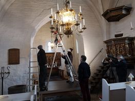 Overdragelsen af kirkeskibet Store Christianus Quintus fra Skt. Jørgensbjerg Kirke i Roskilde til Vikingeskibsmuseet fandt sted 7. januar 2021.