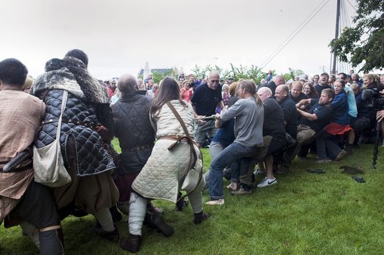 Tug of war tournament against the Viking warriors from Trelleborg in Korsør.