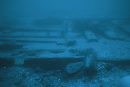 DR dokumentaren Gåden i dybet har fulgt marinarkæologernes arbejde med udgravningen og udforskningen af det ældste af de to skibsvrag, der blev fundet ud for Amagers kyst (Foto: Vikingeskibsmuseet, fotobehandling: DR).