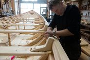 [Translate to english:] Storkjoven, Færøbåd bygget på Vikingeskibsmuseets bådeværft