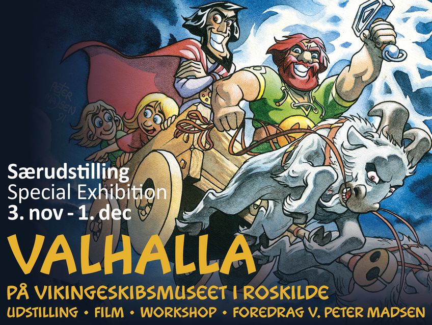 i 2013 flyttede Peter Madsens berømte tegneserie 'Valhalla' ind i Vikiingeskibshallen, der igennem udstillingsforløbet blev fyldt med besøgenes tegninger