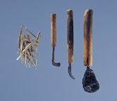 Surgical instruments from the Iron Age. Bone-saws and thorns to close wounds. These items can be seen at the Illerup Ådal exhibition at Moesgård museum. Photo: Moesgård