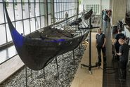 3D scanning i Vikingeskibshallen. Copyright: Vikingeskibsmuseet i Roskilde.