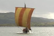 From 2007 – 2008, Sea Stallion undertook a trial voyage from Roskilde to Dublin and back again. 2,482 sea miles were sailed along Viking Age sailing routes with the aim of testing the reconstruction. 