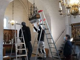 Overdragelsen af kirkeskibet Store Christianus Quintus fra Skt. Jørgensbjerg Kirke i Roskilde til Vikingeskibsmuseet fandt sted 7. januar 2021.