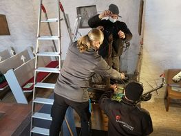 Overdragelsen af kirkeskibet Store Christianus Quintus fra Skt. Jørgensbjerg Kirke i Roskilde til Vikingeskibsmuseet fandt sted 7. januar 2021.