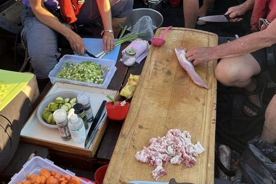 Helge Ask summer voyage 2024 food on the boat