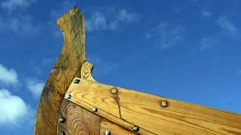 Skjoldungen. A Viking ship, you can sail in Roskilde, Denmark