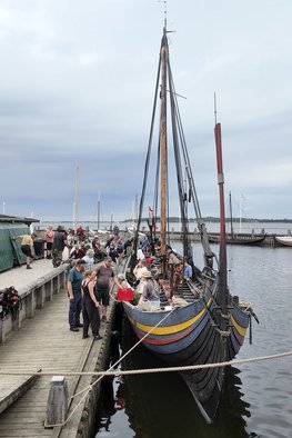 Hjemme igen. Den 31. juli vendte Havhingsten fra Glendalough tilbage til Museumshavnen i Roskilde efter to ugers sommertogt på Roskilde Fjord og i Isefjorden. Foto: Rikke Johansen. Hjemme igen. Den 31. juli vendte Havhingsten fra Glendalough tilbage til Museumshavnen i Roskilde efter to ugers sommertogt på Roskilde Fjord og i Isefjorden. Foto: Rikke Johansen.
