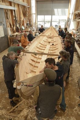 Faroese Tíggjumannafar built in 2024. Photo: Werner Karrasch / Copyright Viking Ship Museum in Roskilde.