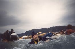 Testsejlads af den første rekonstruktion i 1988. Fotograf Hans Bjorgfjord.