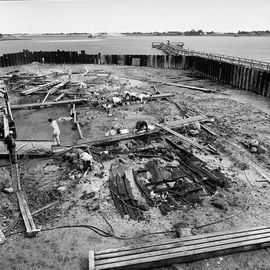 Excavation Skuldelev ships. Viking Ship Museum